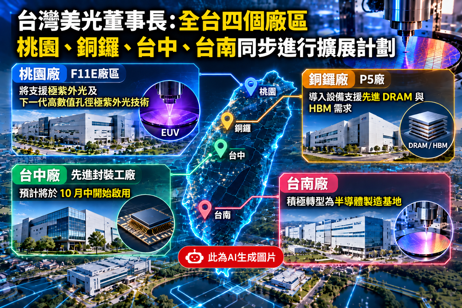 美光在台積極布局 銅鑼廠明年中規模性生產