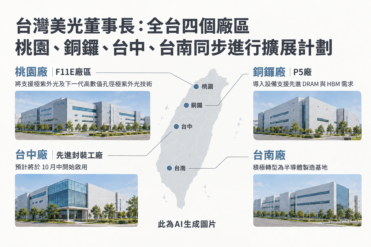 美光在台積極布局 銅鑼廠明年中規模性生產