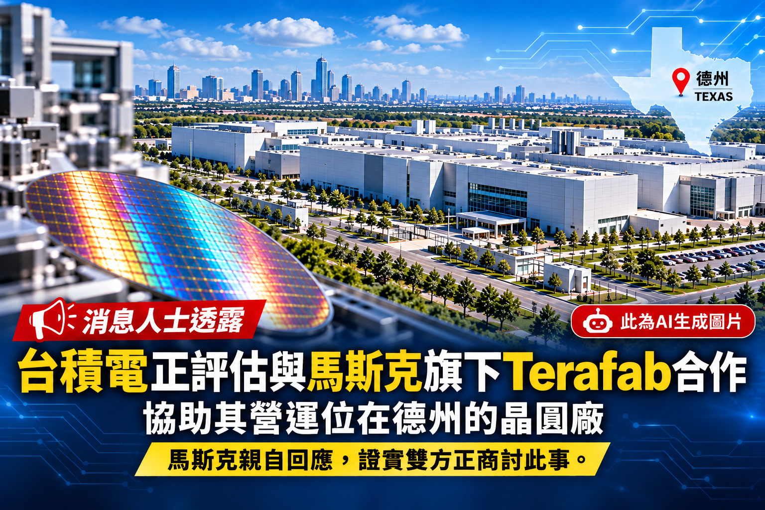 傳台積電評估與Terafab合作晶圓廠　馬斯克證實討論中