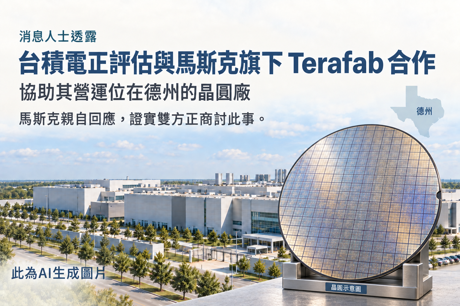 傳台積電評估與Terafab合作晶圓廠　馬斯克證實討論中